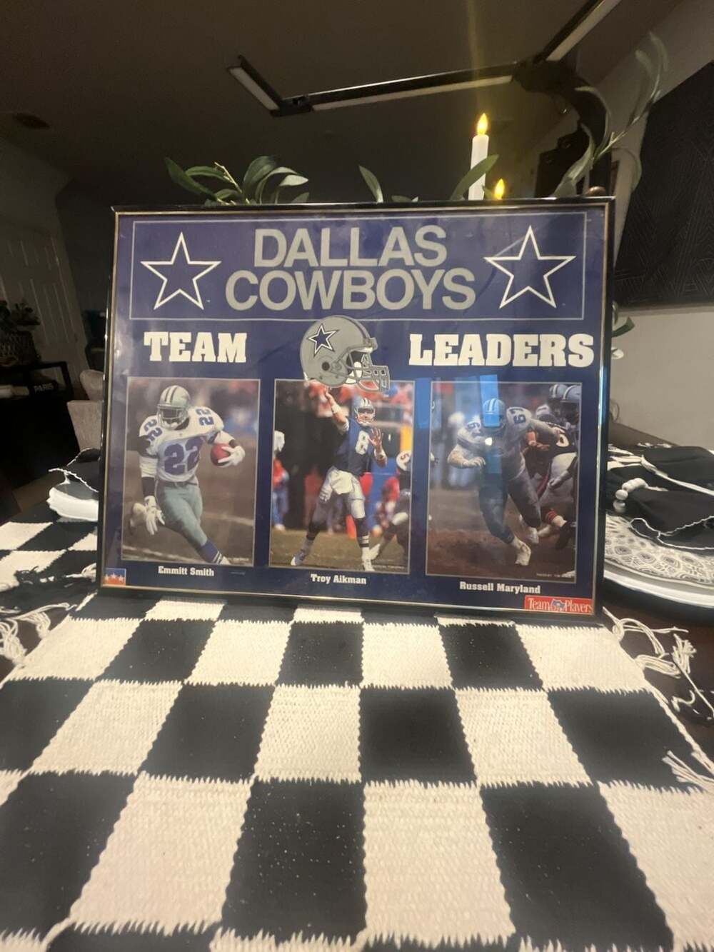 Vintage 1992 Dallas Cowboys Team Leaders Starline Poster Aikman Smith Maryland 2